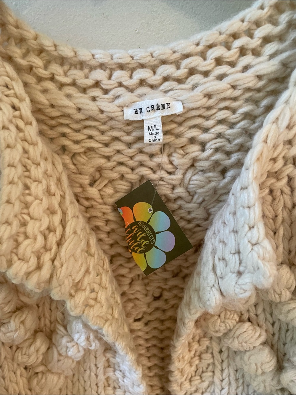 En Crème | NWT | Knit Popcorn Heart Cardigan Sweater - Picture 2 of 4